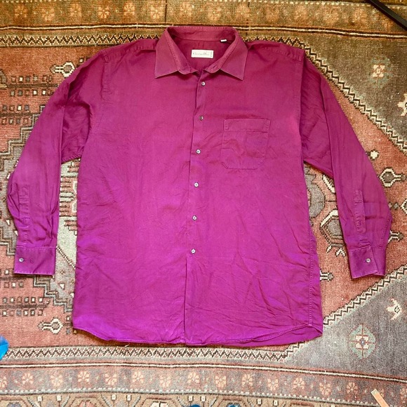 Vintage magenta Christian Dior button-down shirt - Picture 3 of 7